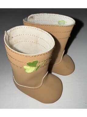 American Girl Retired True Spirit Meet Outfit Brown Boots with Green Butterfly